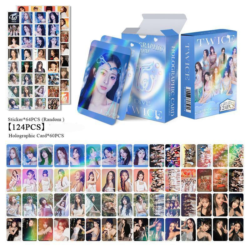 TWICE DIVE KIT - 124 PCS (60 HOLOGRAPHIC PHOTOCARDS + 64 STICKERS)