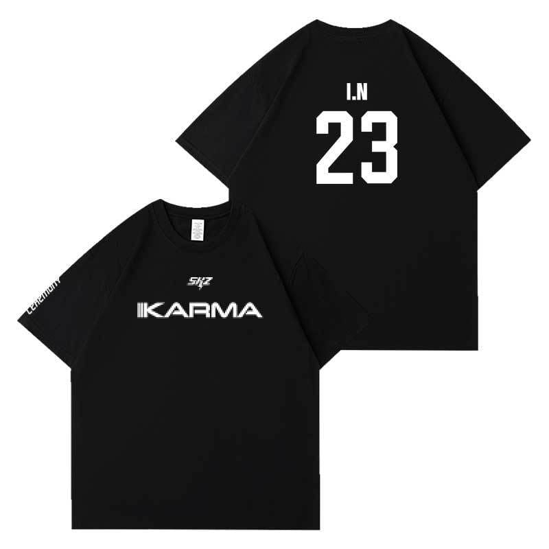 STRAY KIDS KARMA T SHIRTS 100% COTTON (BLACK COLOR)